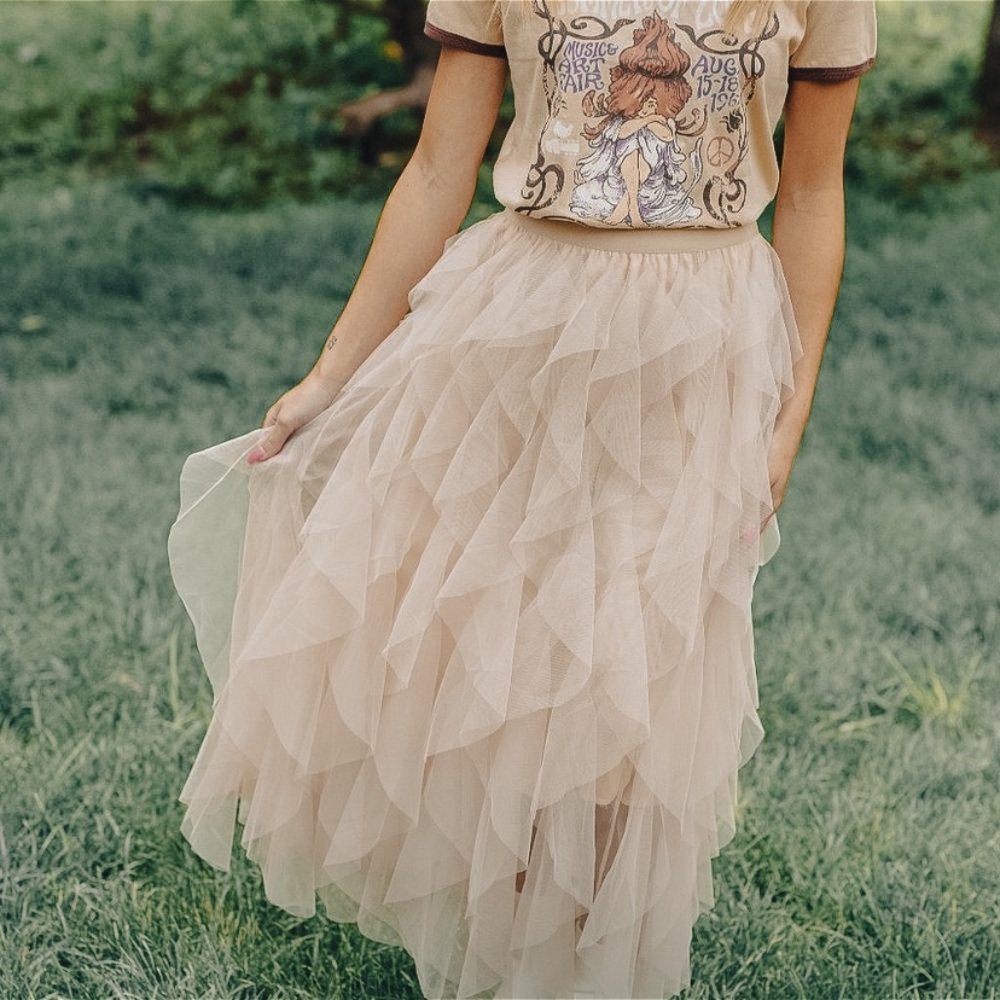 Tiered Midi Evening Skirt - Picture 4 of 7
